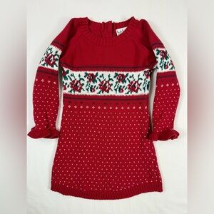 NICOLE MILLER NEW YORK Baby Girls' Red Floral‎ Knit Christmas Dress Size 24M